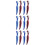 12Pcs Compact Dual Sided Denture Brush Travel Care Assorted Colors 10