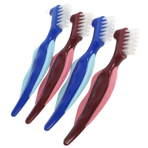 12Pcs Compact Dual Sided Denture Brush Travel Care Assorted Colors 2