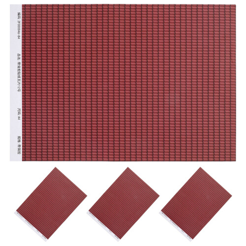 16Pièces Mini Tuiles Rouges Autocollantes Pour Décor De 1