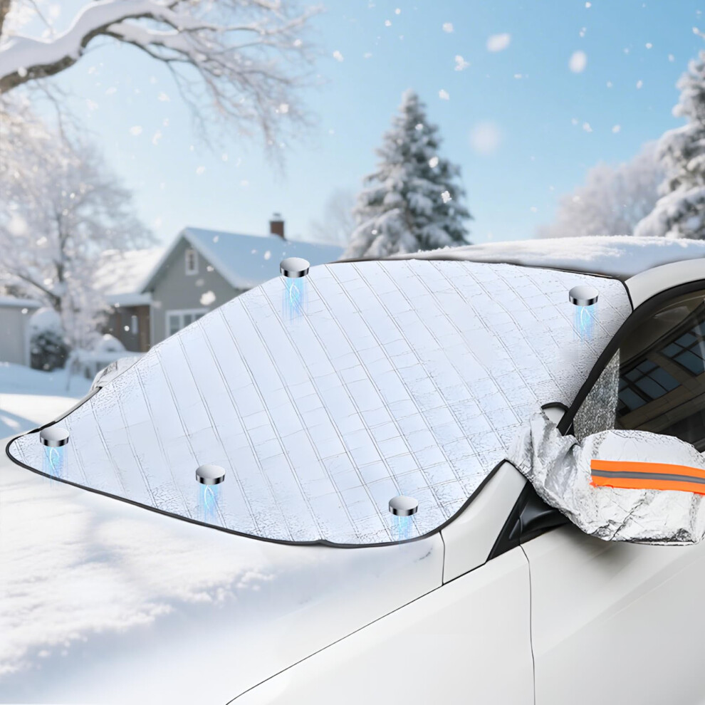 Car Windscreen Cover Winter Magnetic Frost Windscreen, Snowproof Iceproof Waterproof, Fits Most Cars/Suvs, 225X120cm 9347817228113