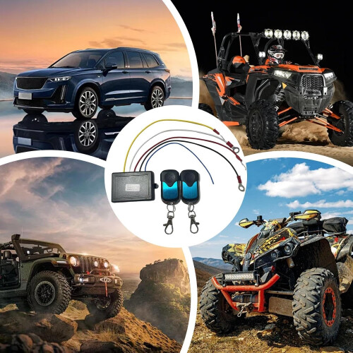 Wireless Winch Remote Control Kit for 12V/24V Winches, 98ft Range, Dual Transmitter Backup 2