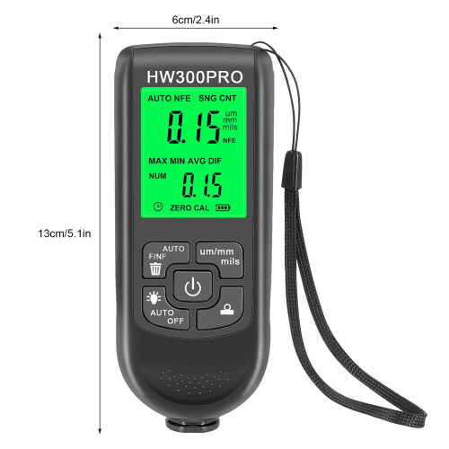 Metal Coating Thickness Gauge 0-2000UM Digital Probe, Small & Precise 1