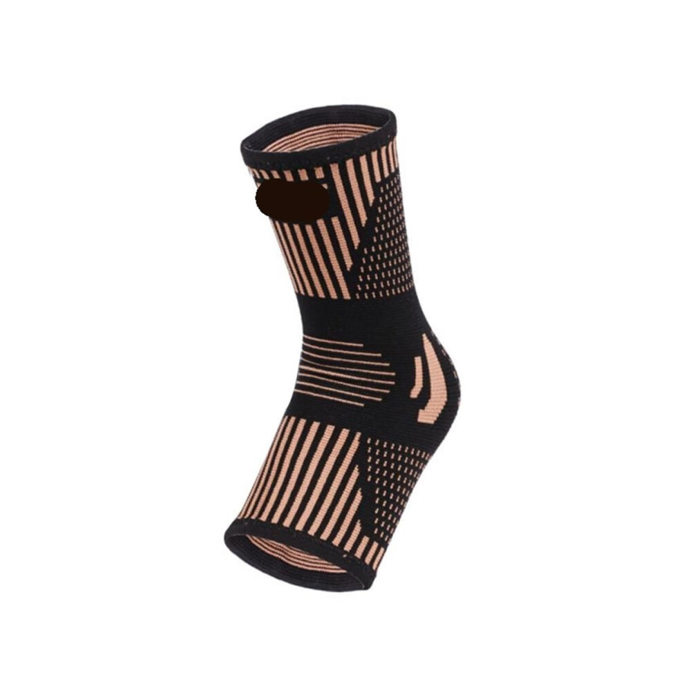 Bandage ankle brace, knitted, warm, copper fiber, adjustable, S/M/L/XL, nylon (XL)