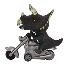 Inertia Motorcycle Toy, Exquisite Funny Simulation of a Dinosaur Riding a Cute Motorcycle, for Ages 3 and Up (Black)