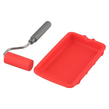Silicone Tray and Roller Brush Set AntiSlip Base Ergonomic Handle For Home Renovation Wall Painting