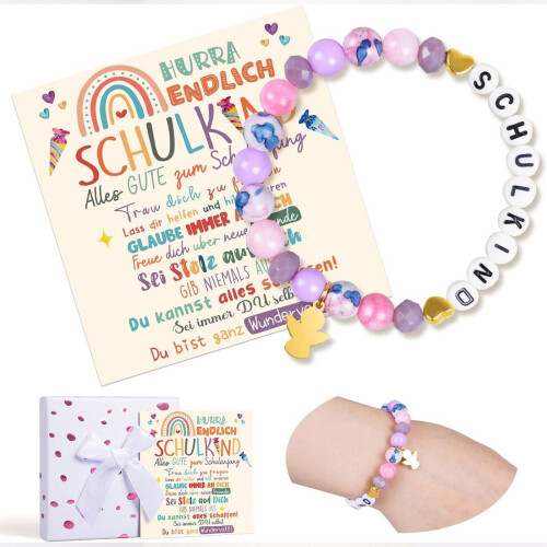 Buntes Charm-Armband mit-Katzenaugen-Engel 1