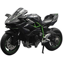 1:12 H2 R Motorcycle DieCast Alloy Model Toy Black Ninja H2R Motorcycle Removable Collection Black