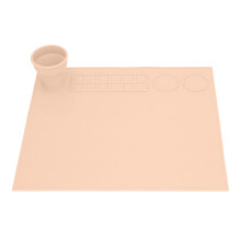 Silikon Mal- und Zeichenmatte für Kinder 60x45cm Dicke rutschfeste Kunstmatte mit Becher - Orange