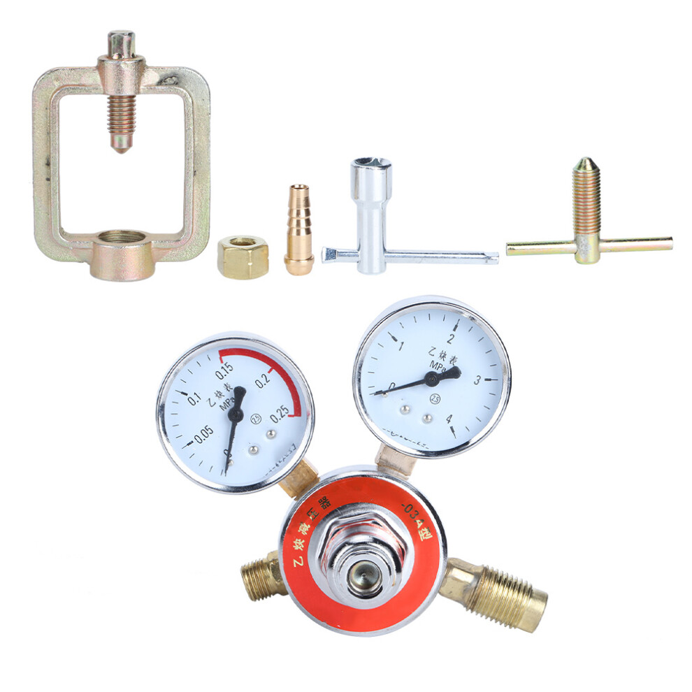Oxygen Acetylene Regulator For Welding Gas Torch, Solid Brass Construction With Oxygen Cga 540 Fitting And Acetylene Cga 200 Fitting, Replacement 9169997493392