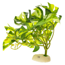 Aquarium landscape plant, fake plants, reptiles artificial plant, resin green, 15X12X18CM