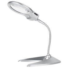 Gooseneck-suurennuslasi säädettävällä LED-valolla, handsfree-suurennuslasi läheisiin työtehtäviin, himmennettävä suurennuslasilamppu