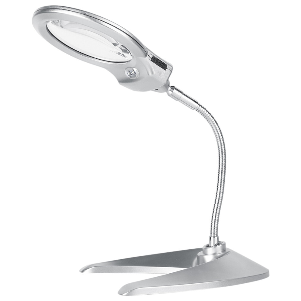 Light Gooseneck Magnifier With Adjustable Led Hands Free Magnifying Glass For Close Work Tasks, Dimmable Magnifying Glass Lamp Flexible Magnifier