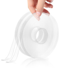 Clear Nano Double-Sided Tape Heavy Duty for Mounting, 2 Rolls 32.8FT Transparent Acrylic Adhesive for Home and Car Use
