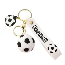 Großer Fußball-Design-Schlüsselanhänger, weiches Gummi,-Weiß