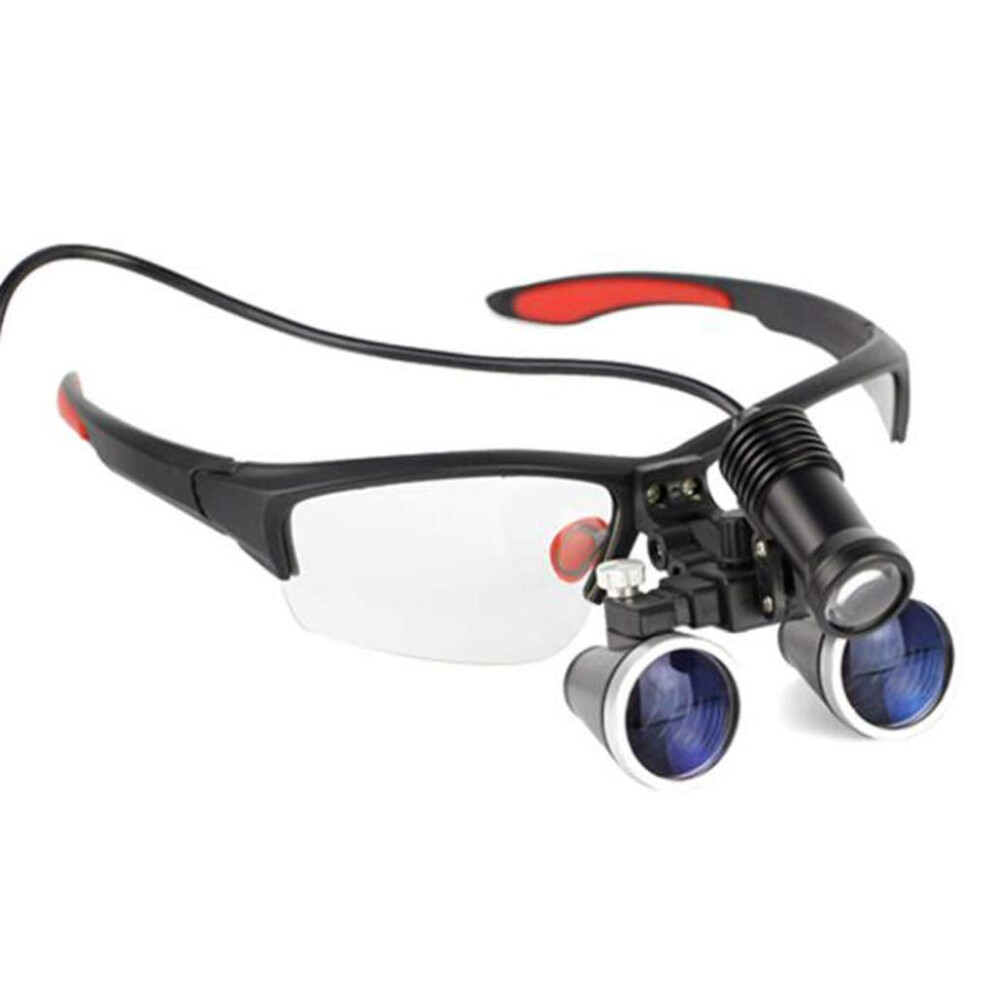 Light Magnifying Glass 3.5X Dental Surgery Binocular Magnifier With Headlights