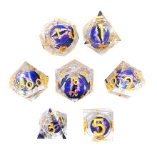 7pcs Dragon Eyes Dice Set Transparent Polyhedral Dice for RPG RolePlaying Games, Tabletop Board Game Dice, Party Game Set, Gaming Dice