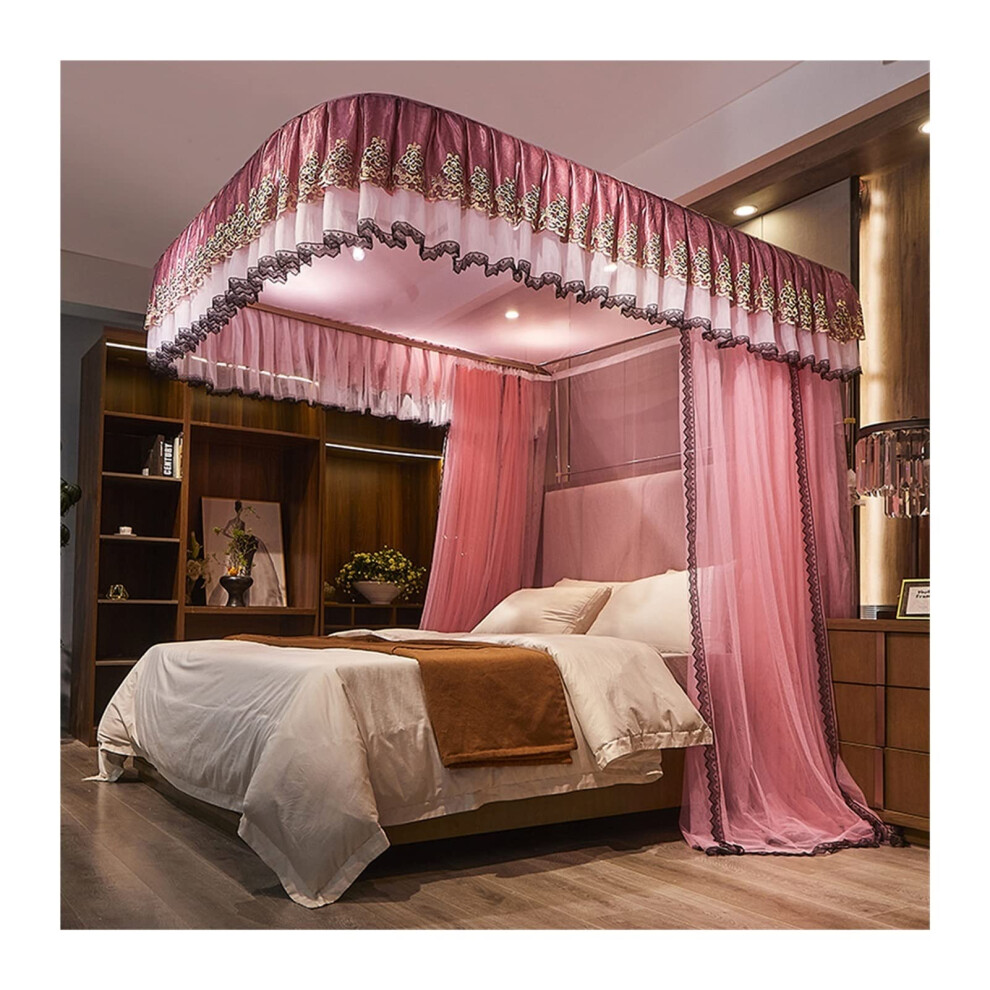 Bed Canopy Dustproof Mosquito Net For All Seasons, Blackout Bedroom Canopy, Size 150x200x200 Cm, Princess Room Decor