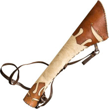 Vintage Archery Quiver Arrow Holder Suede Leather Arrow Bag With Adjustable Buckle Shoulder Strap Handmade Yellow