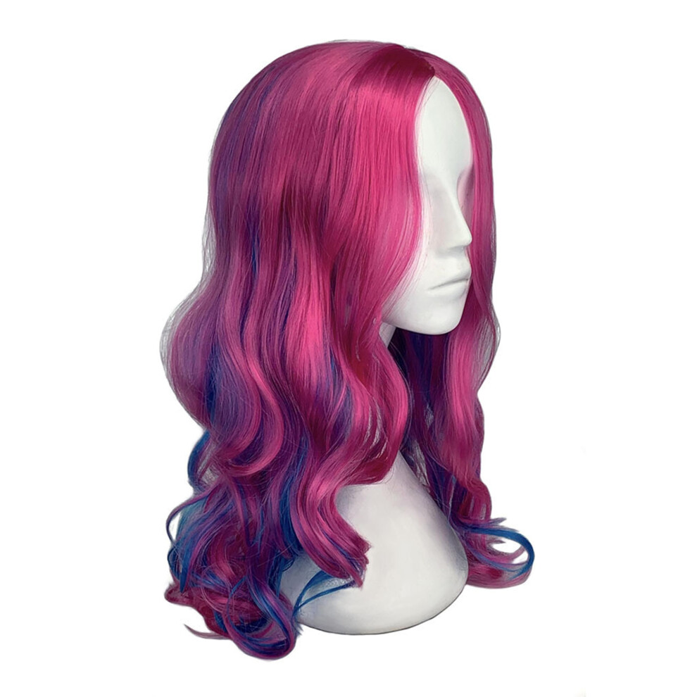 Unisex Purple Curly Wig For Women Halloween Heatresistant Synthetic Cosplay Costumes Hair