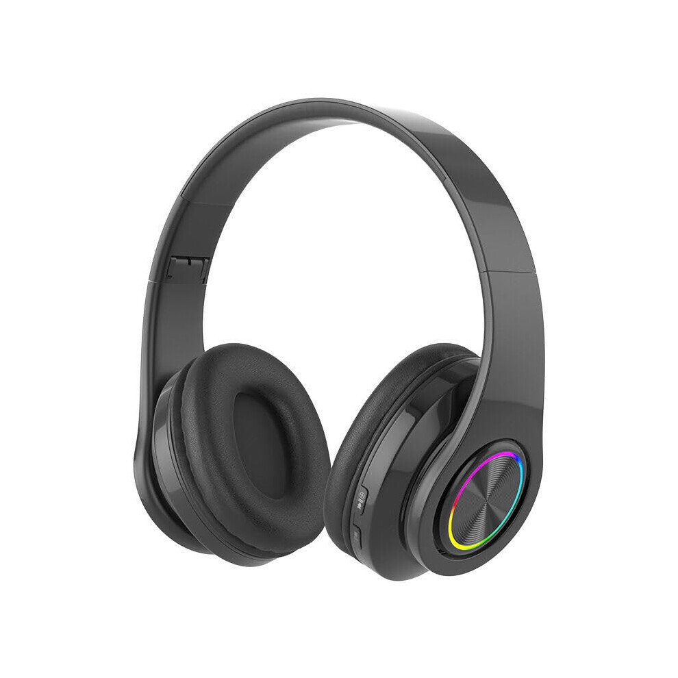 Rgb Bluetooth Overear Headphones, Foldable Wireless Hifi Stereo With Mic For Gaming Travel, 400Mah Battery (Black) Black 9347817072259