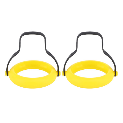 2 Pcs Silicone Egg Ring Set Yellow Non Stick Round Egg Shapers Heat Resistant 2