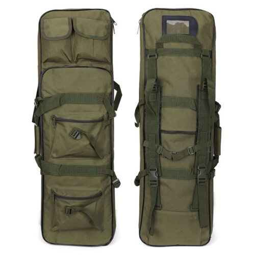 Double Long Rifle Case, 1.2m Green, Tactical Soft Case, Backpack Style Gun Bag