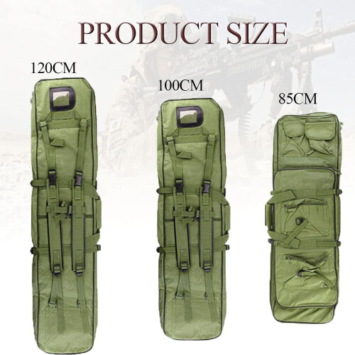 Double Long Rifle Case, 1.2m Green, Tactical Soft Case, Backpack Style Gun Bag 1