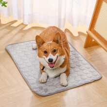 Opticnock Dog Cooling Mat Washable Dog Mat Ice Silk SelfCooling Pad for Pets, NonSlip Foldable Summer Sleeping Pad for Dogs Cats (Gray, M)