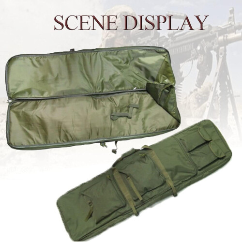 Double Long Rifle Case, 1.2m Green, Tactical Soft Case, Backpack Style Gun Bag 2