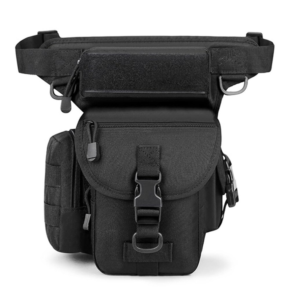 Leg Bag For Men Motorcycle Rider Camera Travel Thigh Fanny Pack Black 9189345363603