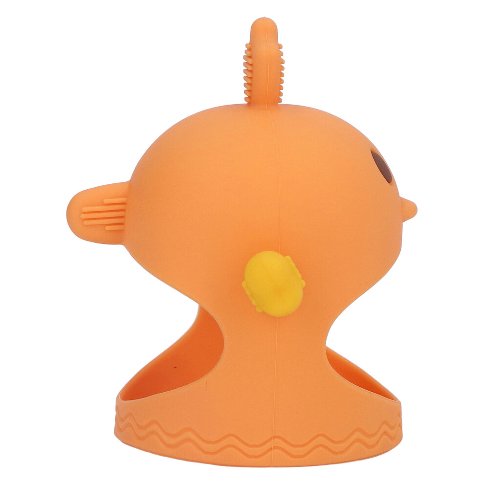 Cute Chick Shape Baby Hand Pacifier Silicone Teether Orange for Day & Night