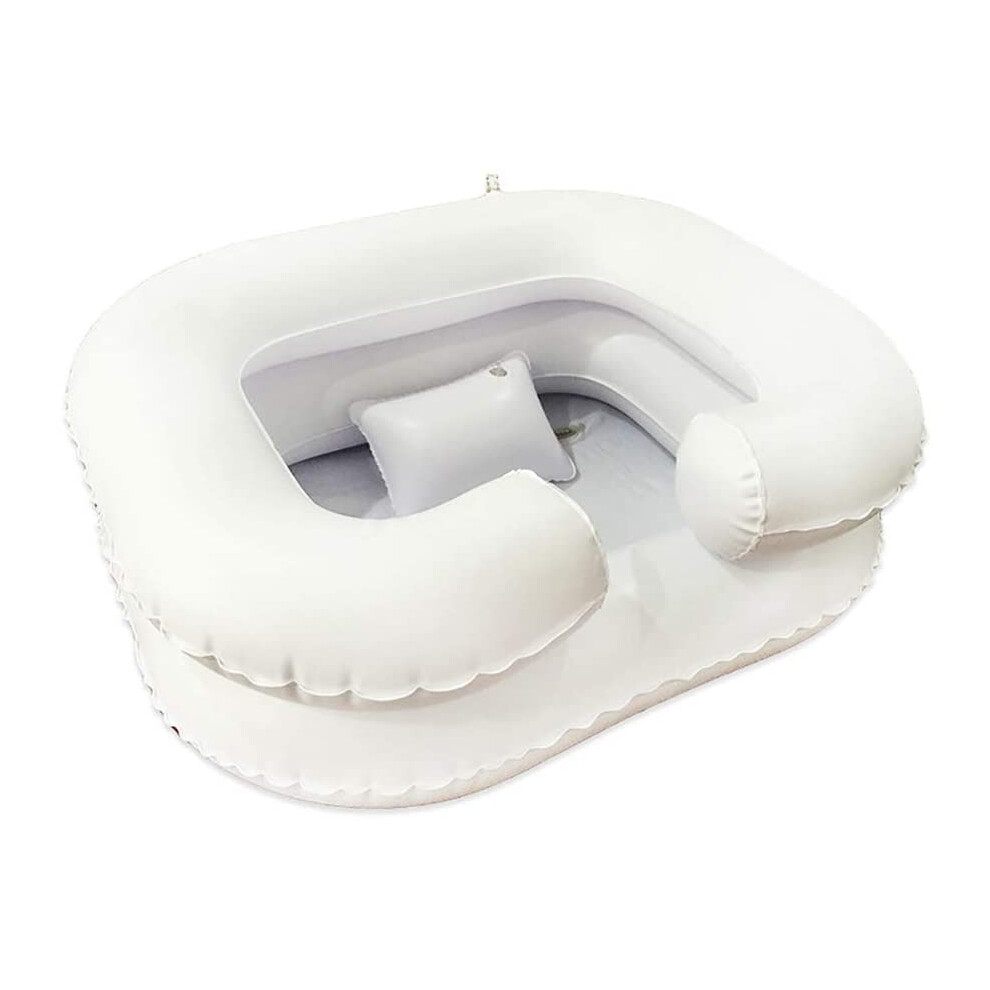 Inflatable shampoo basin, portable wash basin with drainage tube for elderly