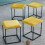 5 in 1 Stackable Sofa Chair Stool Breathable Suede Footrest Ottomans Cube Seating Yellow S 5