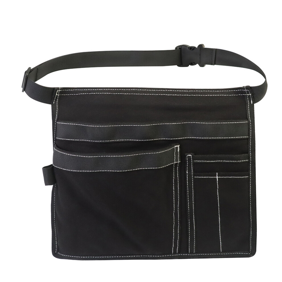 Tool Bag With Multiple Pockets Durable Canvas Construction Roomy Compartment Adjustable Belt For Carpenters And Contractors 9301476291116