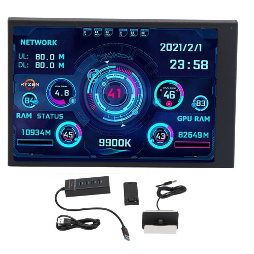 Καινοτόμος μίνι οθόνη USB 3,5 ιντσών, οθόνη δεδομένων Aida64PC CPU Ram Hdd για σύστημα Windows,