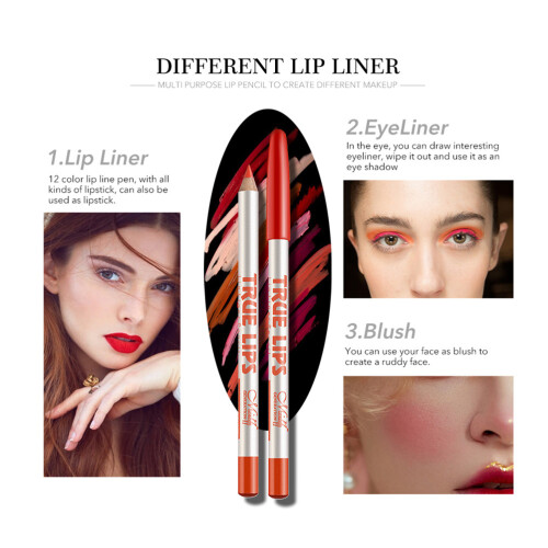 Συλλογή Lip Lip Liner χωρίς δοκιμές σε ζώα, απαλή και ενυδατική με πλούσια και έντονα 2