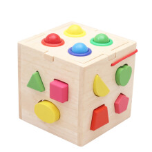 Blocchi di costruzione in forma di legno con fori per bambini, 17 fori con palla