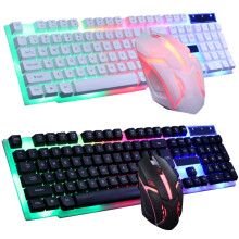 Gaming-Tastatur- und Maus-Set mit Regenbogen-LEDs, vollständigem Anti-Ghosting-Tastenfeld, kabelgebundene Kombination für PC und Laptop,