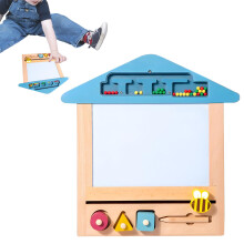 Magnetic Drawing Board, Wooden Educational Writing Pads for Girls Boys Over 3 Years Old