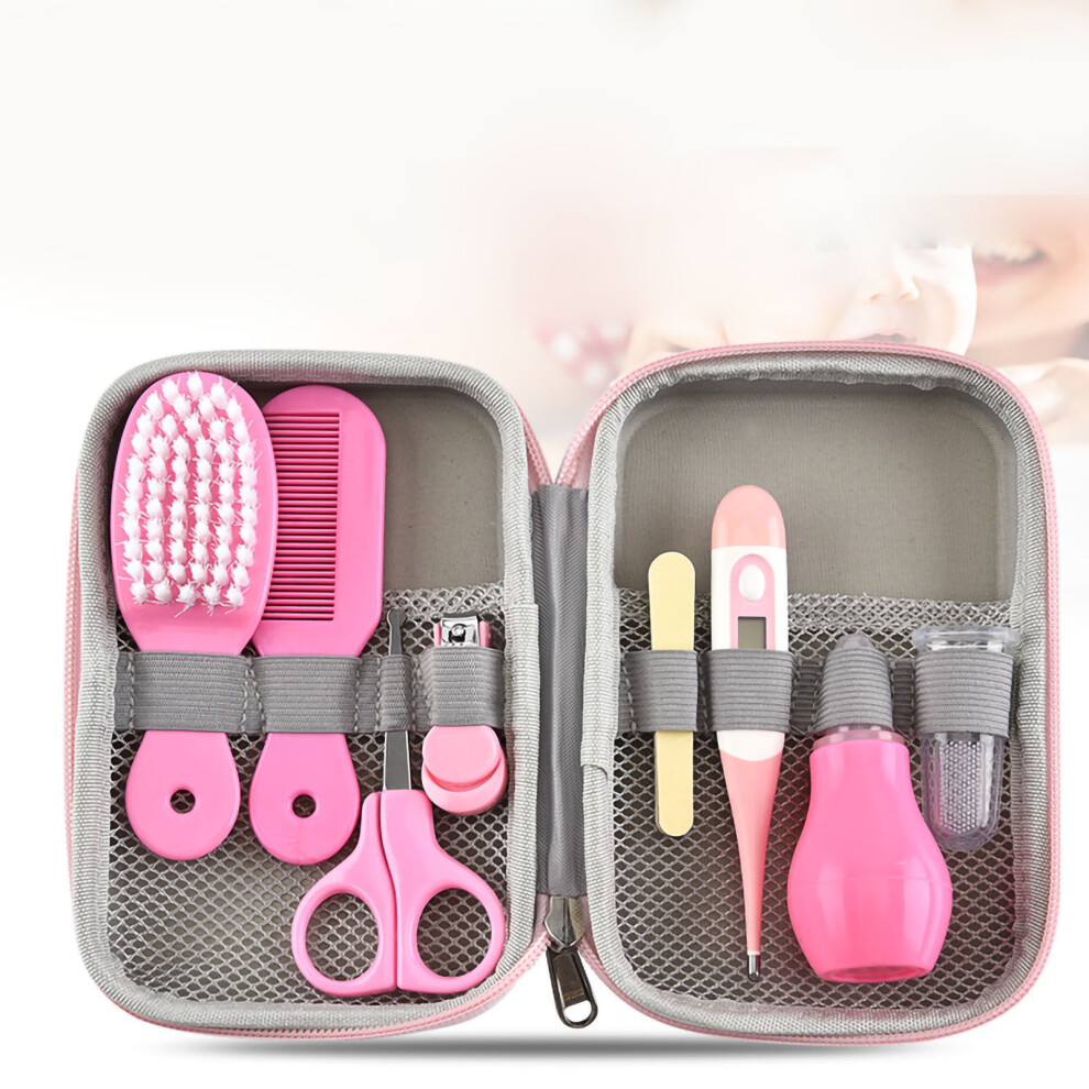Newborn Essentials Grooming Kit, Baby Healthcare Set with Soft Bristle Brush Comb Nasal Aspirator Nail File, Safe Baby Grooming Tools for Girls Boys