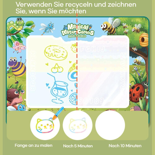 Magic Water Canvas with Water Pen Tools Stamp Accessories (80x60cm) 1