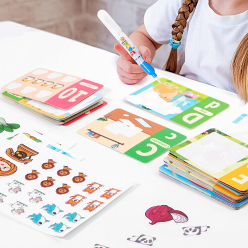 Water Reveal Sticker Book, Interactive Sensory Plane Vehicles, Teaching Tools 1