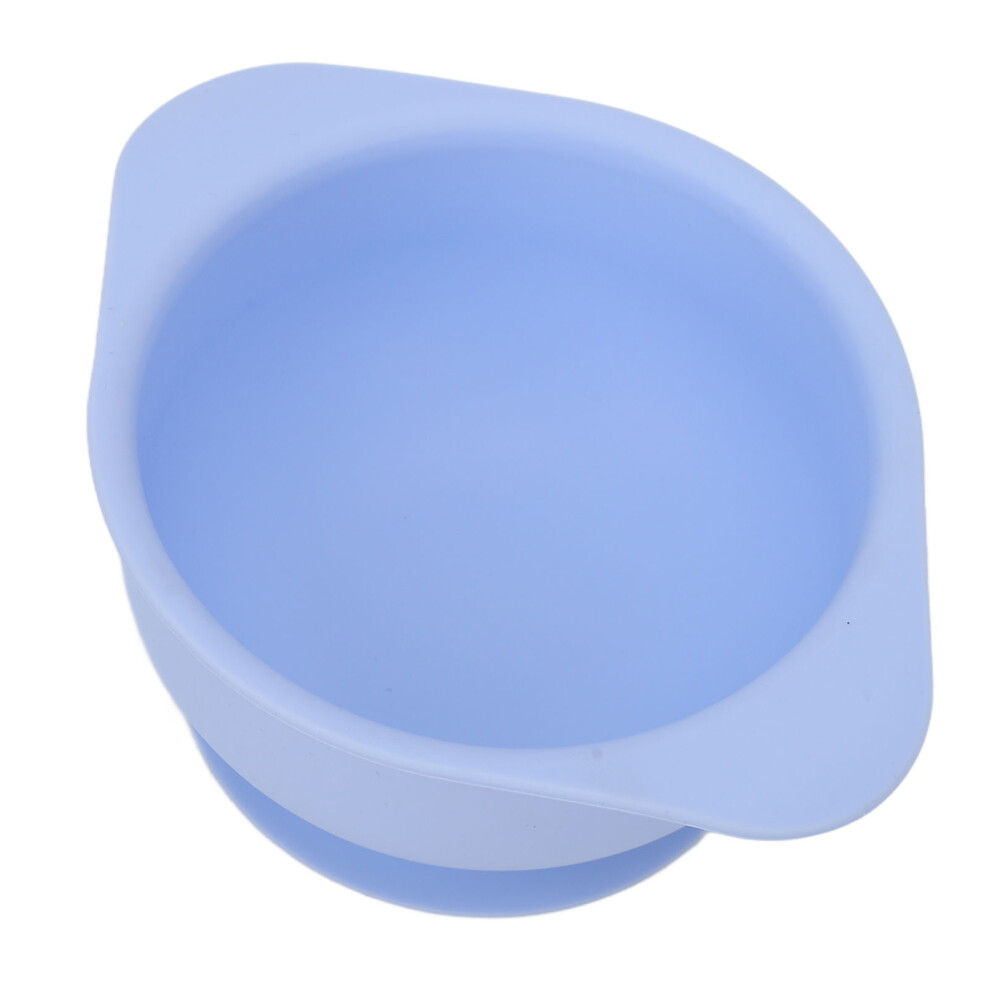 High Temp Silicone Suction Bowl For Kids & Elderly Anti Turning Light/Blue