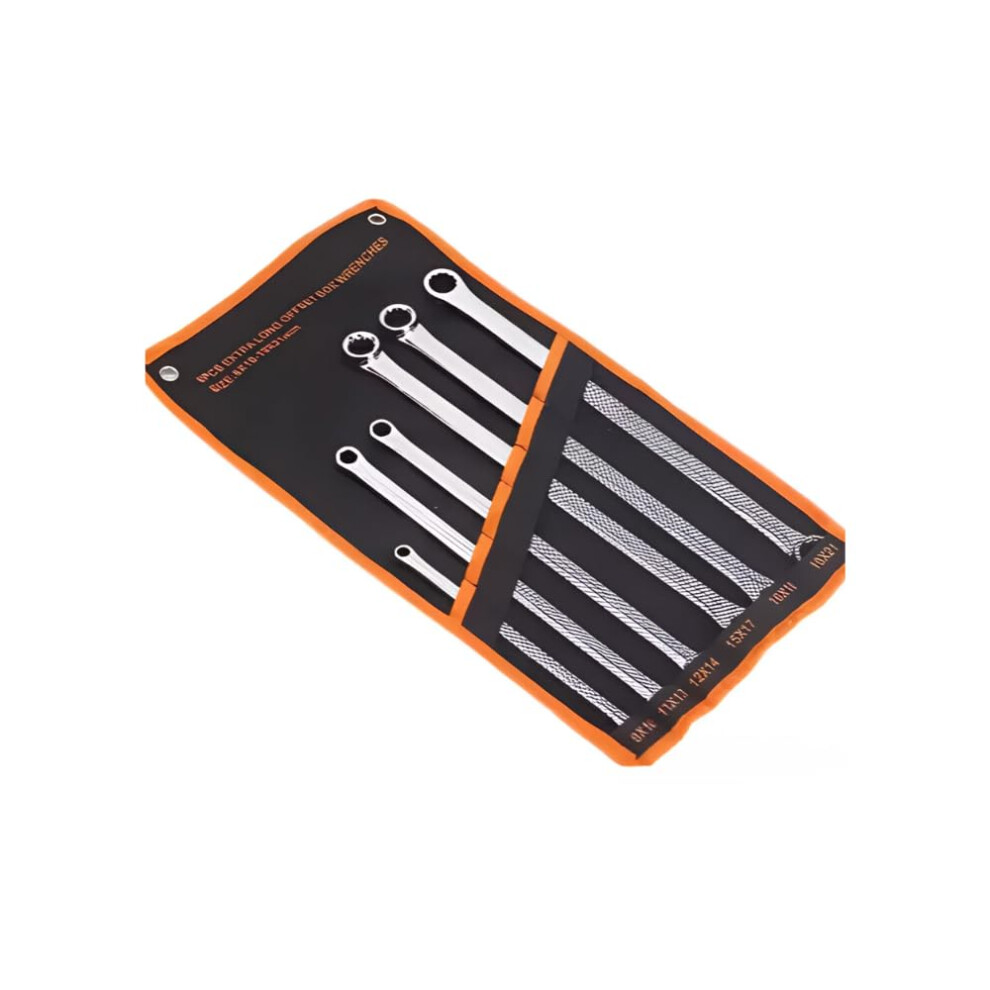 Long Ring Spanner Set 6Pc Metric 8Mmâ21Mm Chrome Vanadium Steel Storage Bag 9426802636796