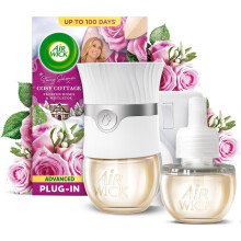 Air Wick Electrical UK 3 Pin Plug In Complete Starter Kit - Cosy Cottage (Frosted Roses & Mistletoe)