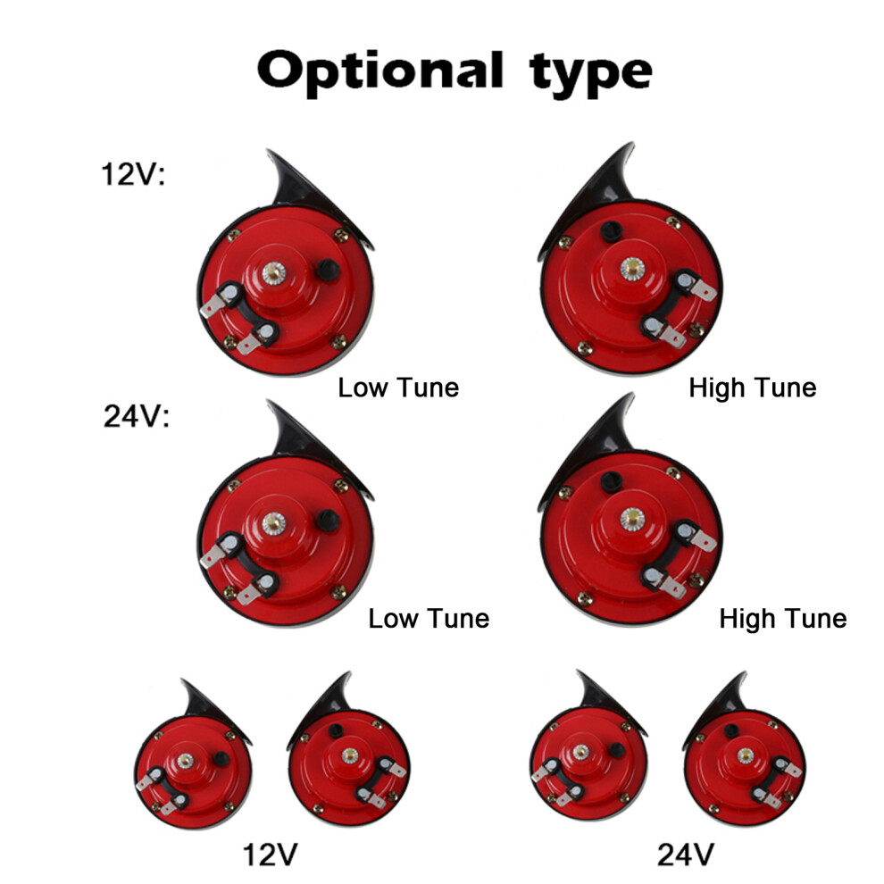 2Pcs 24V Waterproof Double Tone Car Horn Set 110Db Loud Electric Snail 7891373733786