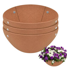Felt Basket Inserts Round Plant Container Inserts Pack Of 3 Brown Size L Thickened Inserts To Prevent Bird Nests