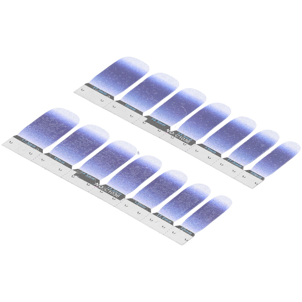 Gradient Nail Art Transfer Stickers 14pcs Full Wraps Decals