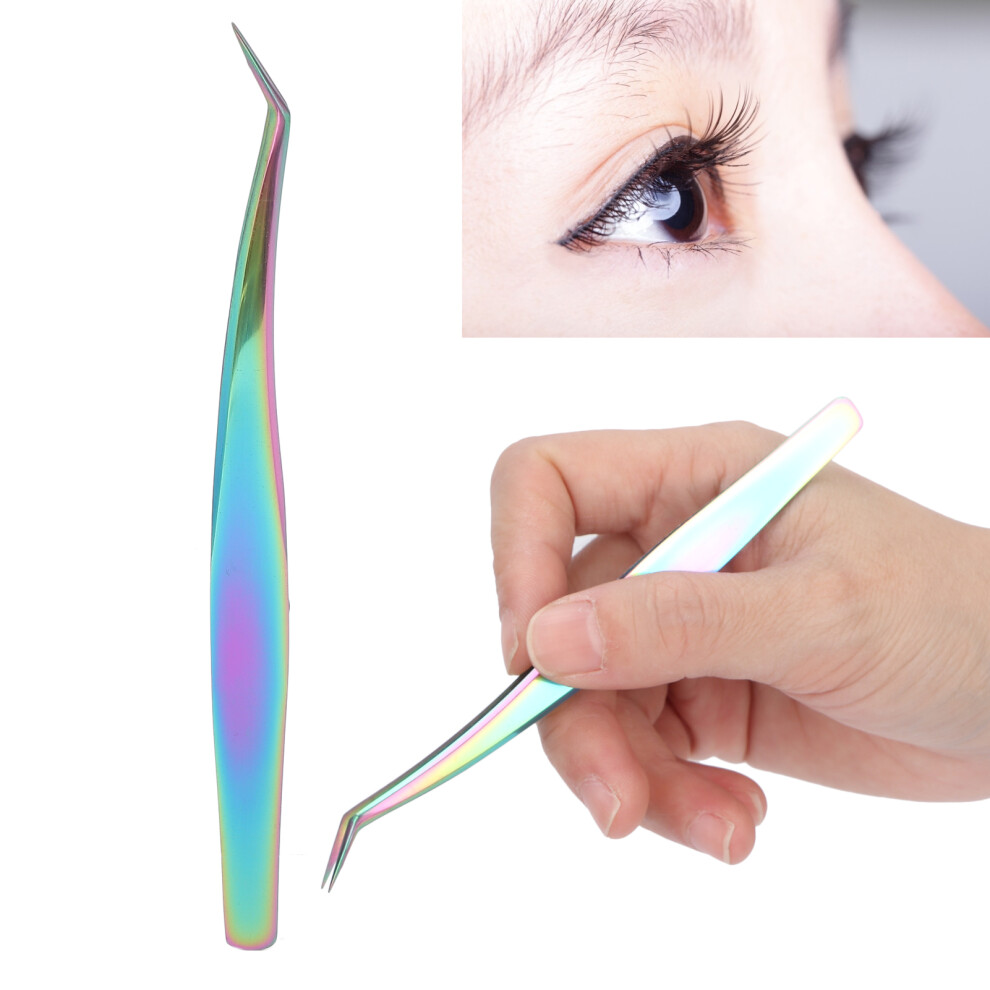 Gebogene Spitze Wimpern Pinzette Edelstahl
