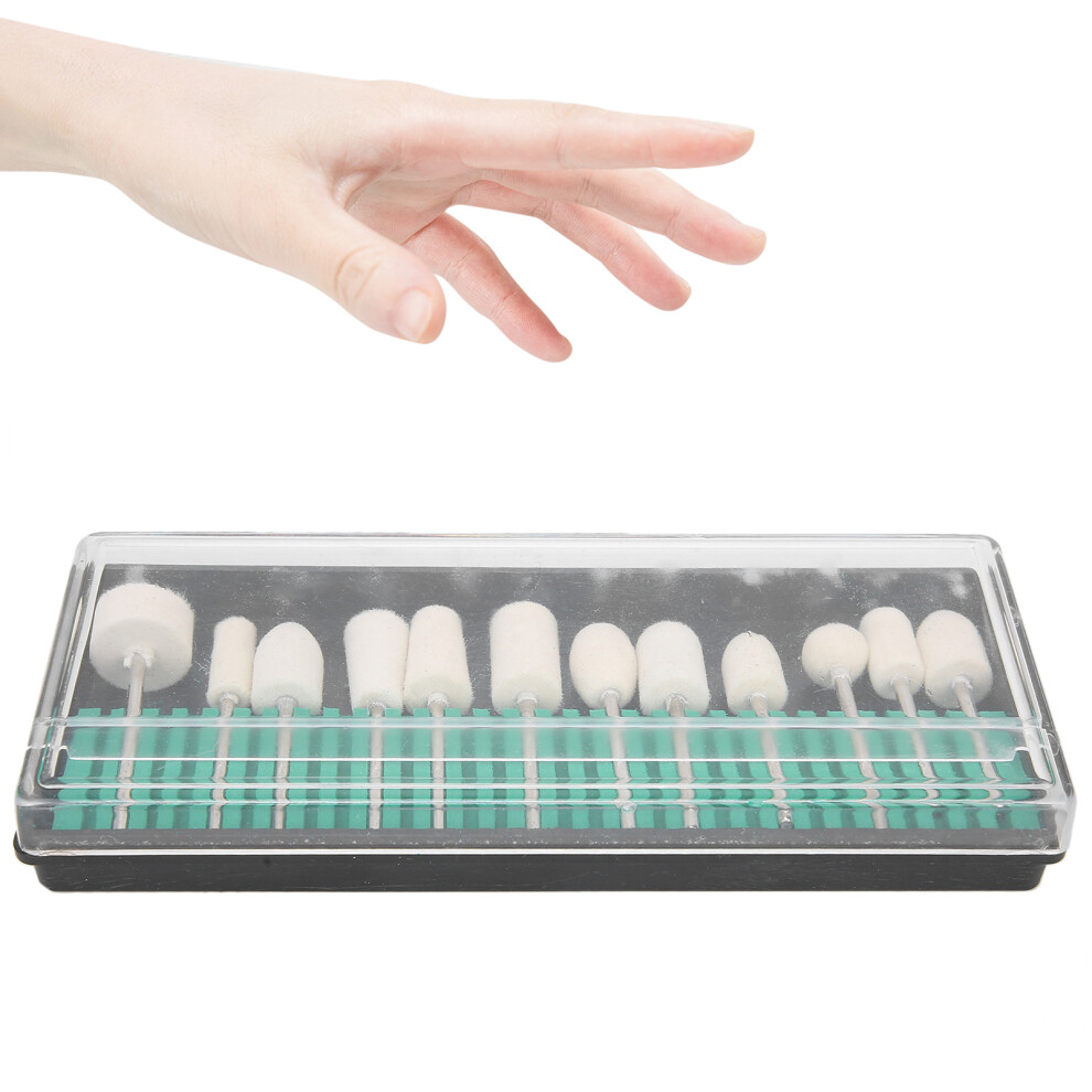 12pcs Wool Felt Nail Grinding & Polishing Head Set for Nail Art